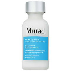 Murad Deep Relief Acne Treatment with Salicylic Acid in 30ml bottle, featuring clear liquid solution for acne-prone skin.