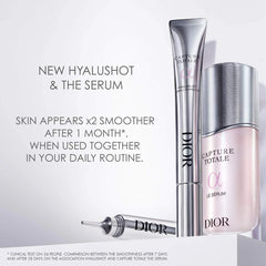 Dior Capture Totale Hyalushot wrinkle corrector with hyaluronic acid in 15ml bottle, new and unopened, for youthful skin.