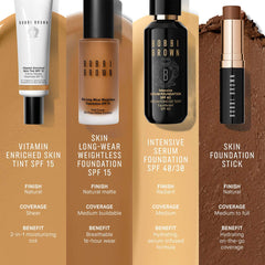 Bobbi Brown Vitamin Enriched Hydrating Skin Tint SPF 15 with Hyaluronic Acid in shade NWOB, featuring a close-up of the product tube.