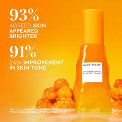 Glow Recipe Cloudberry Bright Essence Toner 75ml bottle, brightening skincare product with a clear, sleek design and vibrant label.