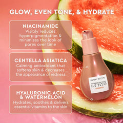 Glow Recipe Watermelon Glow Niacinamide Hue Drops Serum in a 40ml bottle, featuring a sleek design with a transparent dropper cap.