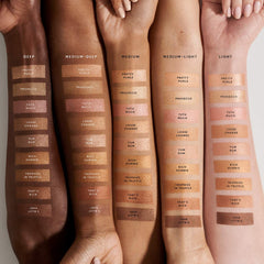 Fenty Beauty Demi'Glow Light-Diffusing Highlighter in various shades, showcasing radiant, luminous makeup finish.