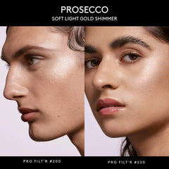 Fenty Beauty Demi'Glow Light-Diffusing Highlighter in various shades, featuring a sleek compact with shimmering powder.