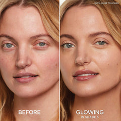 Saie Slip Tint Radiant All-Over Concealer in various shades, showing the sleek packaging and open container with product inside.
