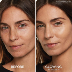 Saie Slip Tint Radiant All-Over Concealer in various shades, featuring a sleek tube and applicator for natural skin coverage.