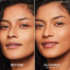 Saie Slip Tint Radiant All-Over Concealer in various shades, featuring a sleek tube and applicator for natural, luminous coverage.