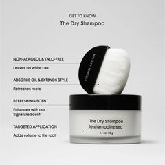Crown Affair Dry Shampoo 30g beauty product in a compact container, designed to refresh and absorb oil from hair.