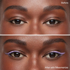 Kosas Soulgazer waterproof gel eyeliner in various shades, showing swatches and the sleek black packaging.