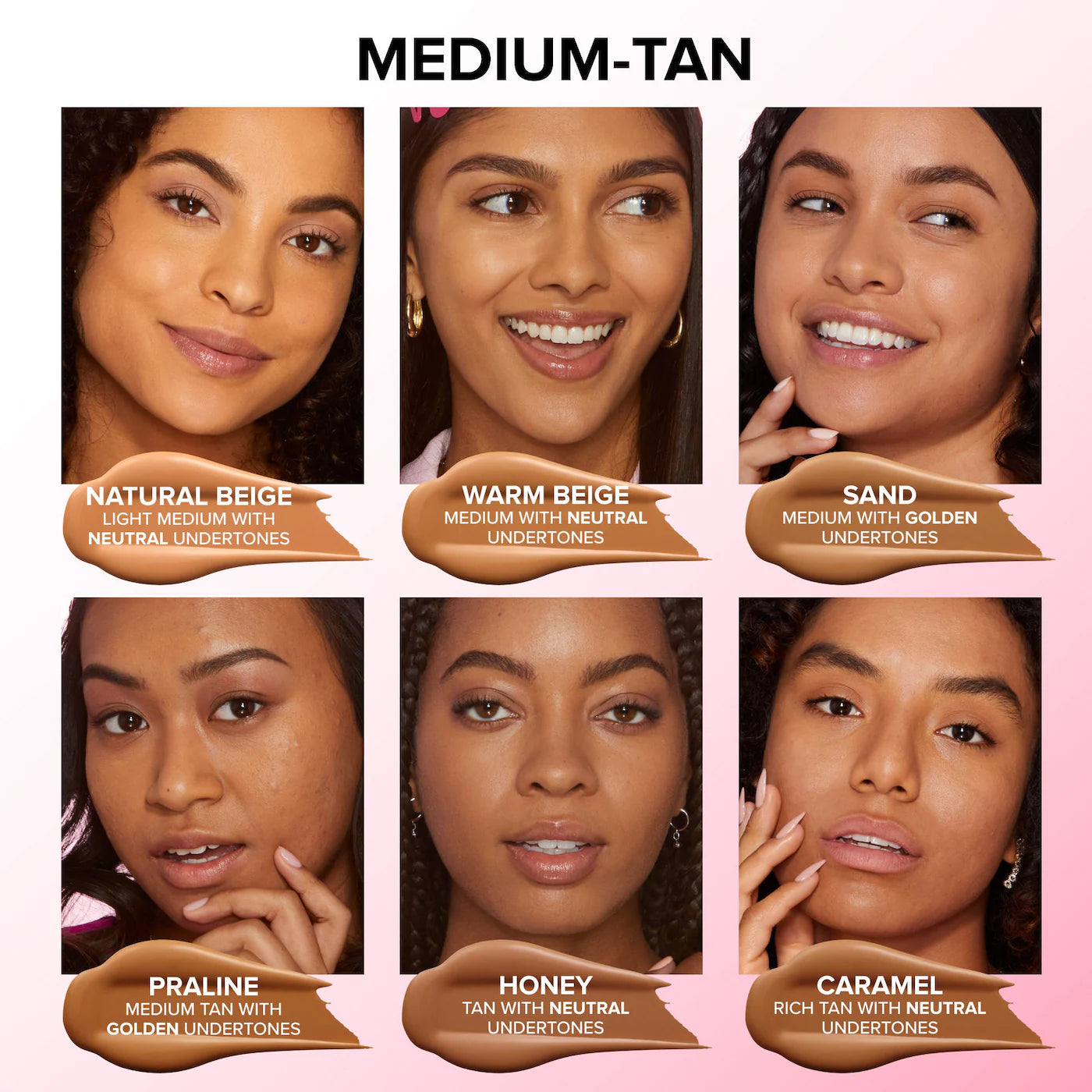 Two shades of Too Faced Born This Way Soft Matte Foundation in unopened bottles, showcasing the product's sleek packaging.