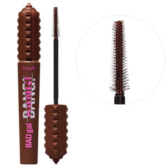 Benefit Cosmetics BADgal BANG! Volumizing Mascara in various shades, showing the sleek black tube and applicator brush.