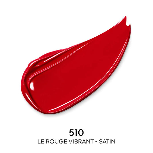 Guerlain Rouge G lipstick with multiple shades and caps, showcasing a variety of colors and elegant packaging.