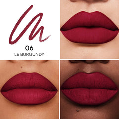Guerlain Contour G Lip Pencil in Le Burgundy, new in box, showcasing the deep burgundy shade and sleek pencil design.