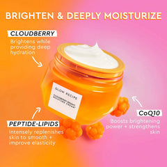 Glow Recipe Cloudberry Bright Refillable Cream Moisturizer 50ml jar with a white lid, displayed on a neutral background.