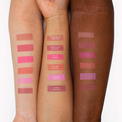 Tower 28 Beauty GetSet Blur + Set Matte Powder Blush in various shades, new in box, with close-up of the compact and shades.