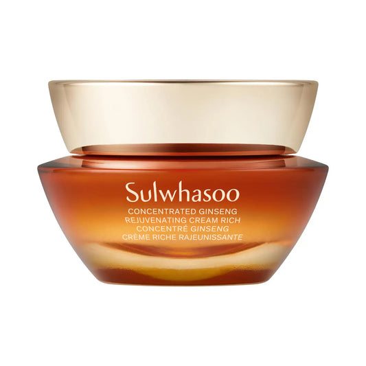 Sulwhasoo Concentrated Ginseng Rejuvenating Cream Rich jar, 50ml, showing the luxurious packaging and product label.