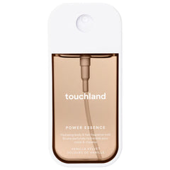 Touchland Power Essence body and hair fragrance in 60ml bottle, with sleek design and vibrant branding for a refreshing scent.