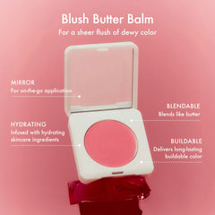 Summer Fridays Blush Butter Balm in various shades, featuring a smooth, creamy texture and natural finish for radiant cheeks.