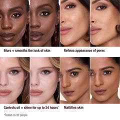 Charlotte Tilbury Airbrush Flawless Matte Blurring & Waterproof Setting Spray 34ml, bottle with clear label on white background.