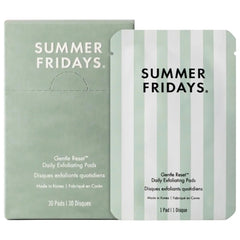 Summer Fridays Gentle Reset Daily Exfoliating Pads, 30-count, showing the unopened box of skincare exfoliation pads.