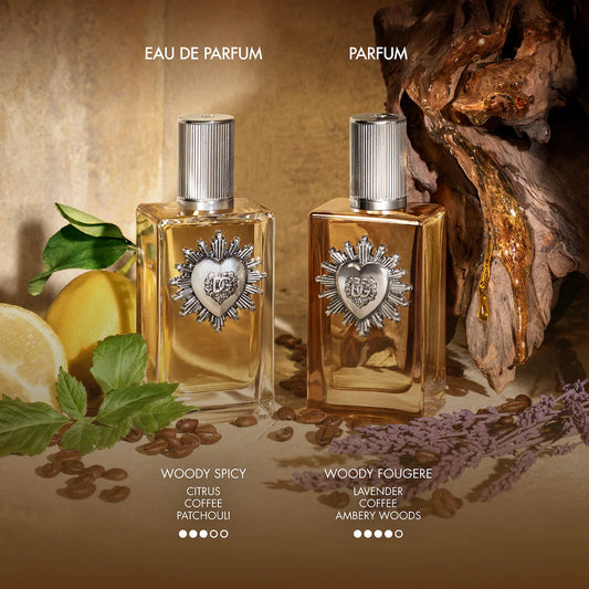 Dolce&Gabbana Devotion For Men perfume bottle with sleek black and silver design, showcasing the luxury men's fragrance.