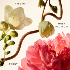 Rare Beauty Floral Peony Blossom fragrance layering balm in 20ml container, new in box, with floral peony blossom design.