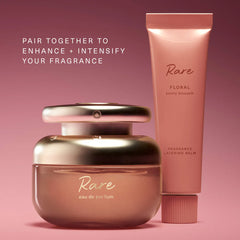 Rare Beauty Floral Peony Blossom fragrance layering balm in 20ml jar, new in box, with floral peony design on the packaging.