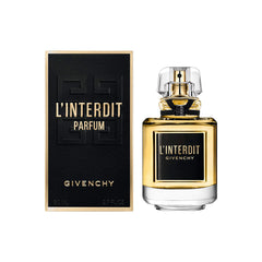 Givenchy L'Interdit Parfum Eau de Parfum bottle, 80ml, with elegant packaging and floral fragrance details.
