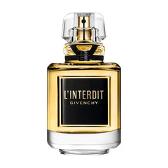 Givenchy L'Interdit Parfum Eau de Parfum 80ml bottle with elegant design, shown in a close-up image.