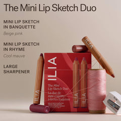 ILIA  Mini Lip Sketch Duo - Lipstick + Lip Liner Gift Set NIB