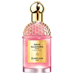 Guerlain Aqua Allegoria Florabloom Forte Eau de Parfum 75ml bottle with floral design, new in box, for women’s fragrance.