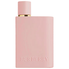 Burberry Her Parfum 100ml bottle with pink and purple floral design, displayed on a white background.