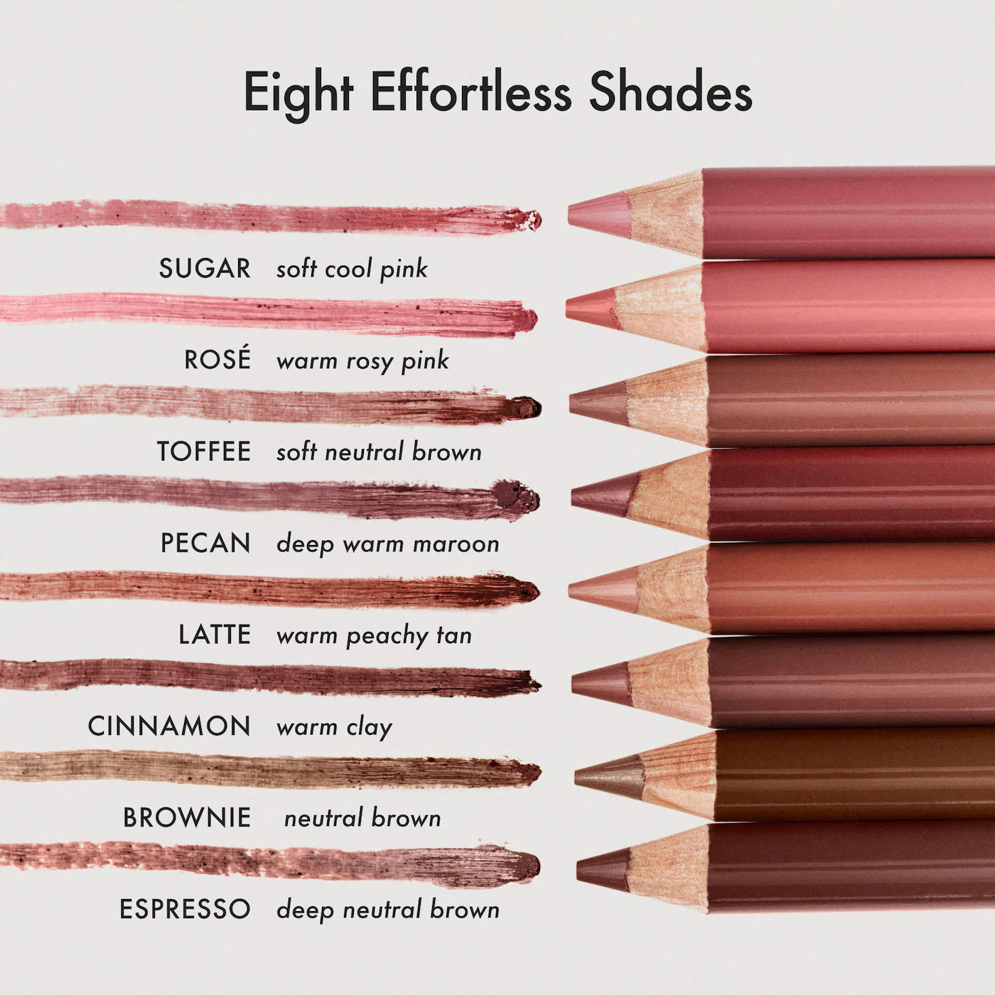 Creamy Summer Fridays SoftLine Lip Liner pencil in various shades, featuring a smooth, sculpting design for precise lip definition.