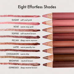 Creamy Summer Fridays SoftLine Lip Liner pencil in various shades, featuring a smooth, sculpting design for precise lip definition.