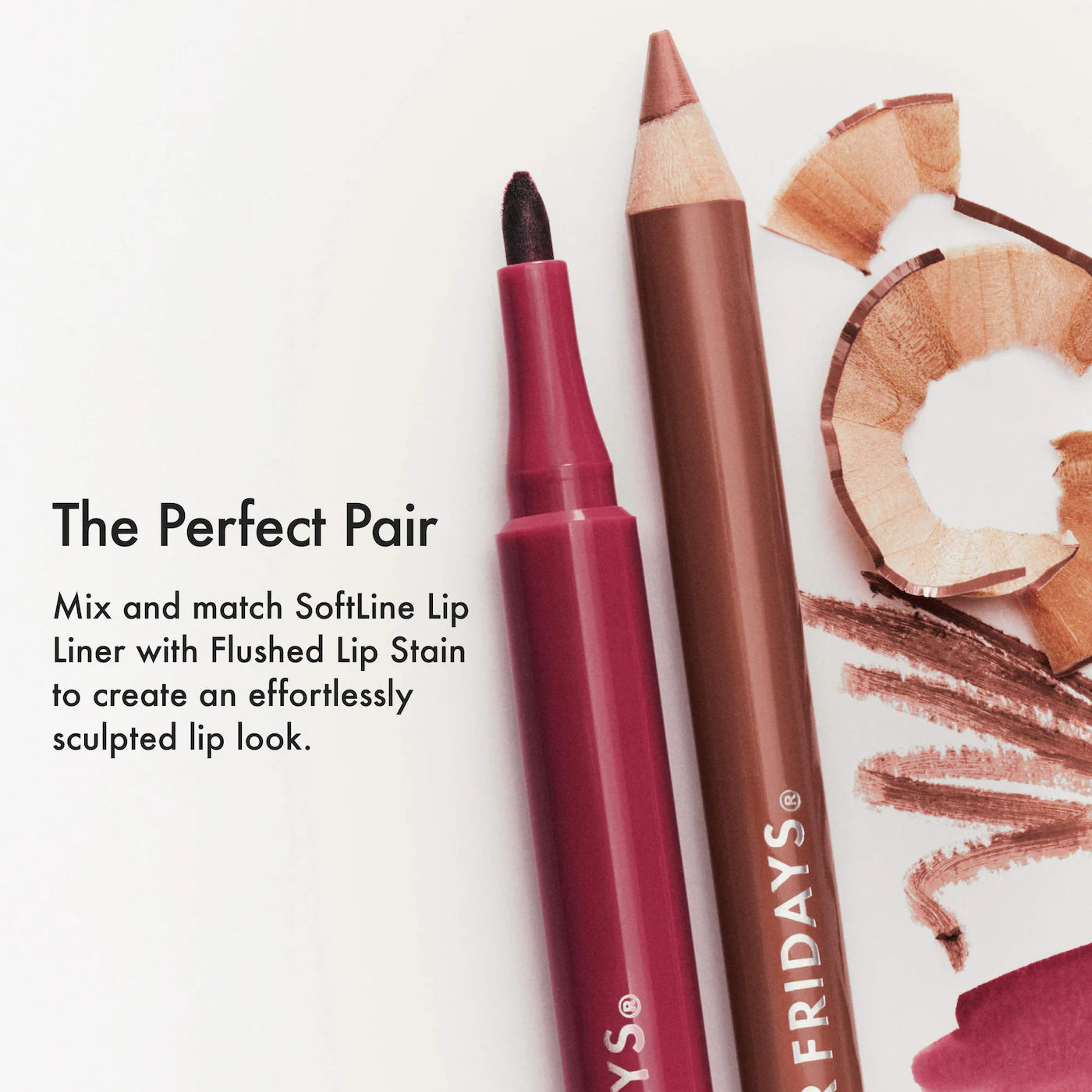 Summer Fridays SoftLine Lip Liner in various shades, creamy and sculpting, shown in a close-up image.