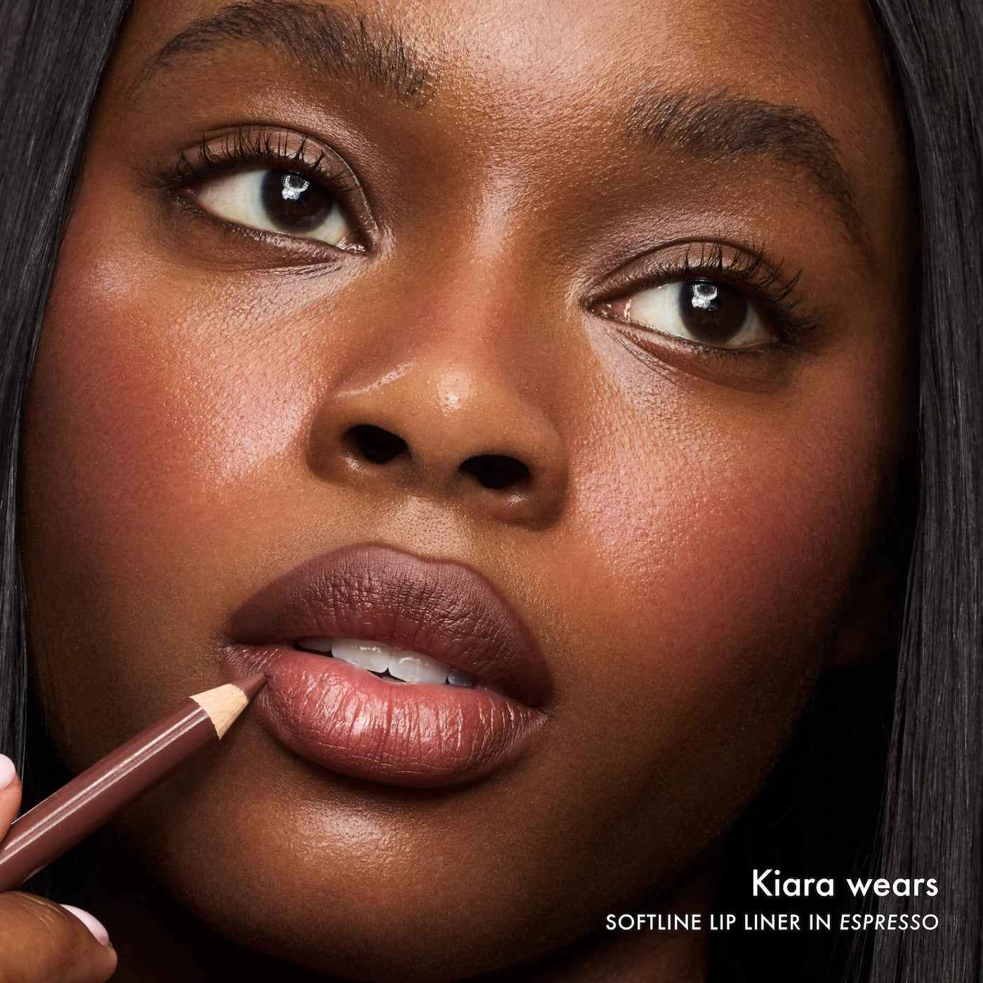 Summer Fridays SoftLine Lip Liner Creamy Sculpting Lip Pencil in various shades, featuring a close-up of the nude-colored pencil.