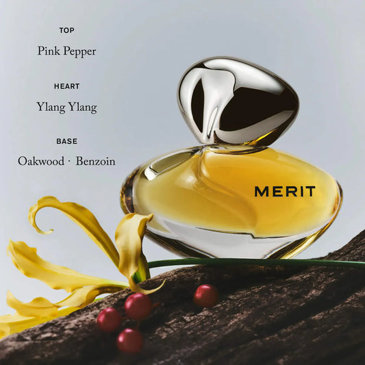 Merit New Wave L'Extrait De Parfum 30ml bottle with sleek packaging, showcasing a luxurious fragrance for women.