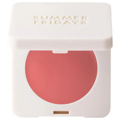 Soft straw-colored image showcasing Summer Fridays Blush Butter Balm in various shades, a hydrating beauty product for the skin.