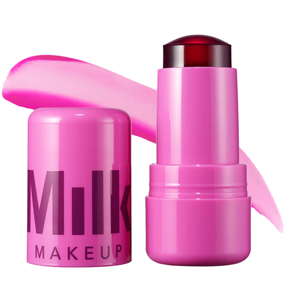 Milk Makeup Cooling Water Jelly Tint in splash shade, a vibrant lip and cheek blush stain with a refreshing gel texture.