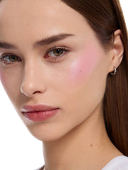 Yves Saint Laurent YSL Make Me Blush Bold Blurring Blush in Stardust Love with soft pink powder and compact case.