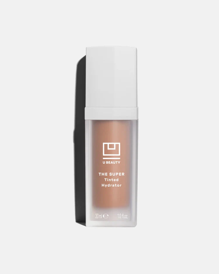 U Beauty The SUPER Tinted Hydrator Shade 9 in 30ml bottle, showing smooth, tinted moisturizer with natural finish and minimalist packaging.