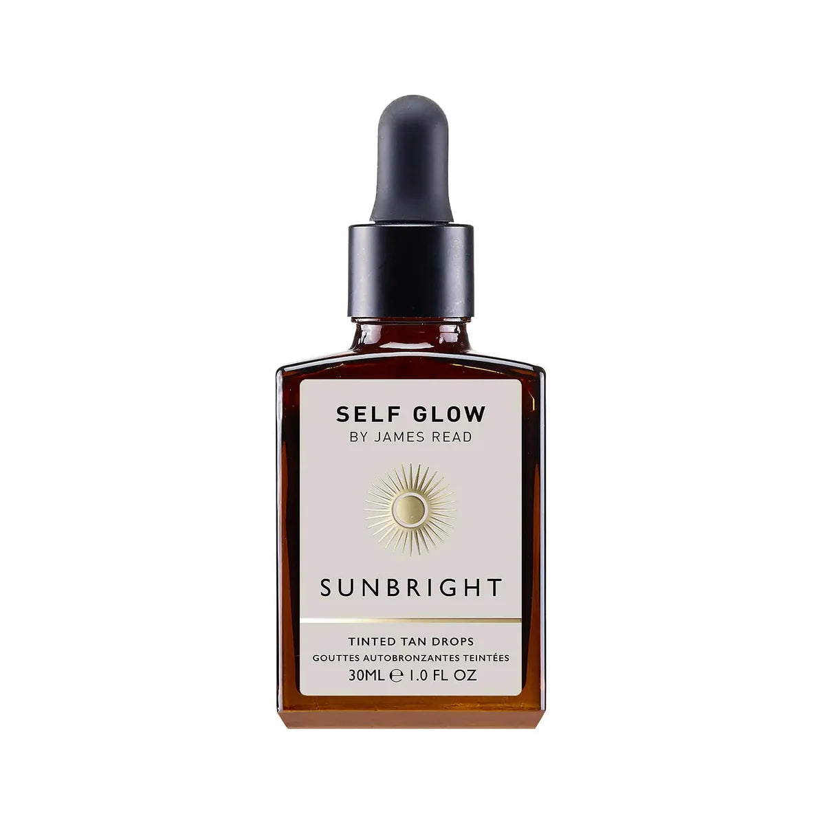 By James Read Self Glow Sunbright Tinted Tan Drops 30ml, natural self-tanning skincare with a tinted glow for radiant skin.