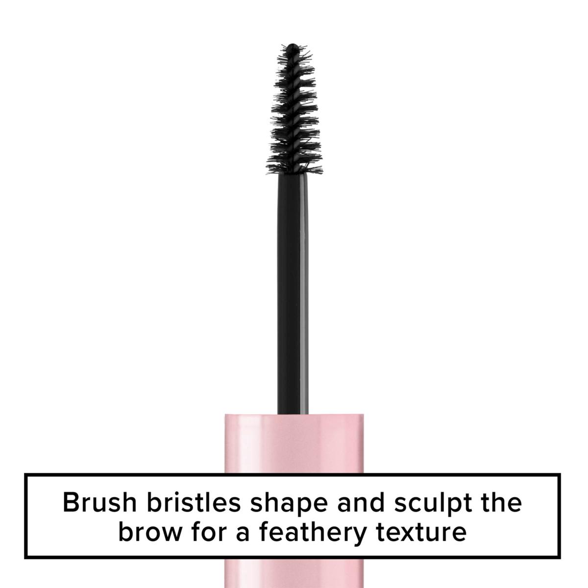 Too Faced Brow Wig brush-on brow gel in various shades, applied on eyebrows for natural-looking volume and definition.