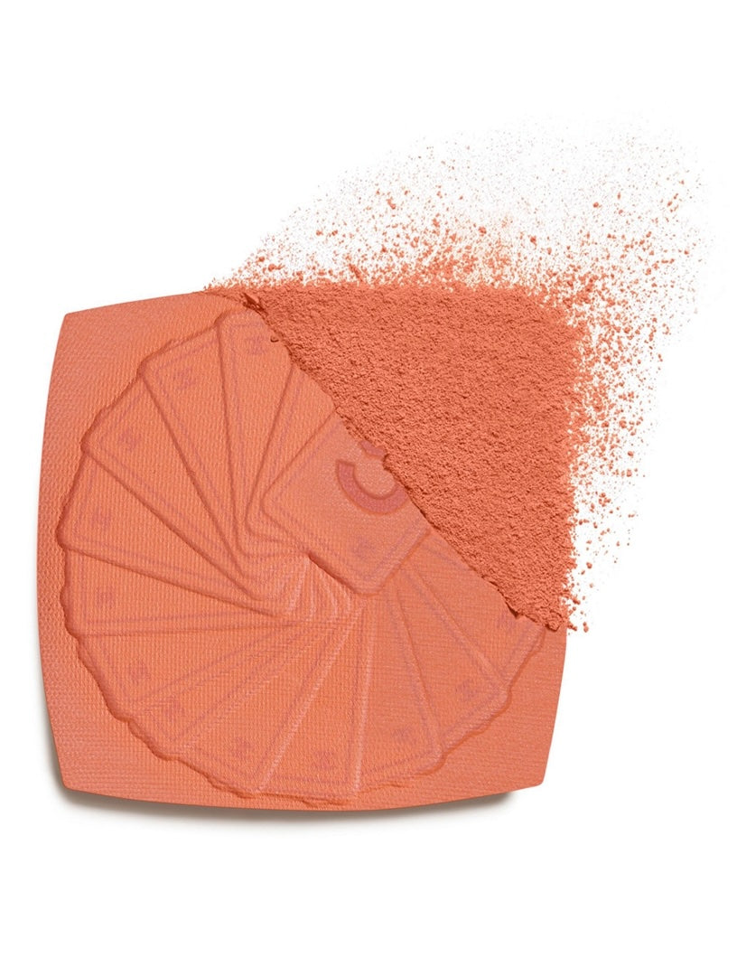 Chanel Les Tarots de Chanel matte powder blush in Blood Orange, featuring the compact with blush inside.