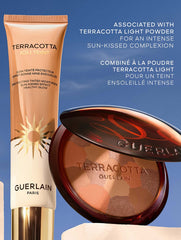 Guerlain Terracotta Joli Teint protecting tinted moisturizer in various shades, new in box, natural makeup finish.