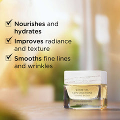 Elizabeth Arden White Tea Skin Solutions Replenishing Micro-Gel Cream in 50ml jar, new, with white packaging and textured lid.