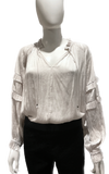 ULLA JOHNSON Cream Blouse with ruffles Size 0 (fits like 6)-Blouse-LAB