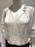 ULLA JOHNSON Cream Blouse with ruffles Size 0 (fits like 6)-Blouse-LAB