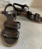 Shoes Chanel 15p Braided open toe mules with chain Size 37