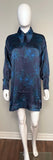 Ganni Blue Silk Floral Mini Dress Size 36/4 NWT