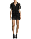 IRO Penny Lace V-Neck Mini Dress Black Size 36/2 NWT